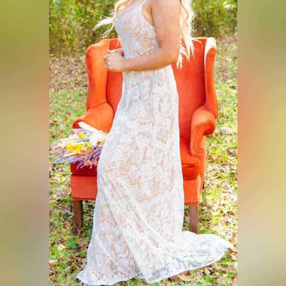 Ivory and White Lace Dress